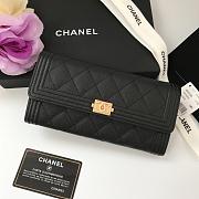 CHANEL | Long Black Golden Wallet in Grain - A80286 - 10.5 × 19 × 3 cm - 1