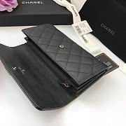 CHANEL | Long Black Silver Wallet in Grain - A80286 - 10.5 × 19 × 3 cm - 6