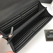 CHANEL | Long Black Silver Wallet in Grain - A80286 - 10.5 × 19 × 3 cm - 5