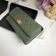 CHANEL | Long Olive Green Wallet - A80286 - 10.5 × 19 × 3 cm - 5