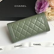 CHANEL | Long Olive Green Wallet - A80286 - 10.5 × 19 × 3 cm - 4