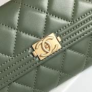 CHANEL | Long Olive Green Wallet - A80286 - 10.5 × 19 × 3 cm - 2