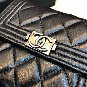 CHANEL | Boy Black Silver Wallet - A80734 - 10.5 × 11.5 × 3 cm - 2