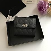 CHANEL | Boy Black Silver Wallet in Grain - A80734 - 10.5 × 11.5 × 3 cm - 1