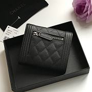 CHANEL | Boy Black Silver Wallet in Grain - A80734 - 10.5 × 11.5 × 3 cm - 3