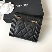 CHANEL | Boy Black Golden Wallet in Grain - A80734 - 10.5 × 11.5 × 3 cm - 6