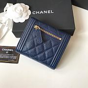 CHANEL | Boy Blue Golden Wallet in Grain - A80734 - 10.5 × 11.5 × 3 cm - 6