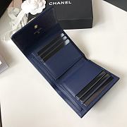 CHANEL | Boy Blue Golden Wallet in Grain - A80734 - 10.5 × 11.5 × 3 cm - 4