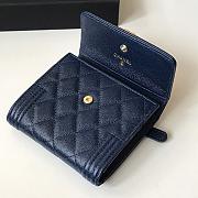 CHANEL | Boy Blue Golden Wallet in Grain - A80734 - 10.5 × 11.5 × 3 cm - 3