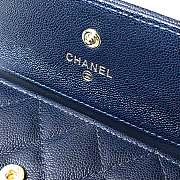 CHANEL | Boy Blue Golden Wallet in Grain - A80734 - 10.5 × 11.5 × 3 cm - 2