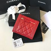 CHANEL | Boy Red Golden Wallet in Grain - A80734 - 10.5 × 11.5 × 3 cm - 5