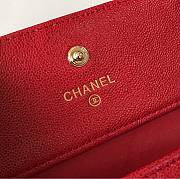 CHANEL | Boy Red Golden Wallet in Grain - A80734 - 10.5 × 11.5 × 3 cm - 3