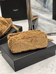 YSL | Loulou Puffer Small shearling Brown Bag - 577476 - 29×17×11cm - 6