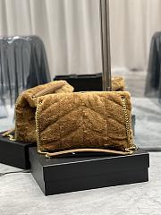 YSL | Loulou Puffer Small shearling Brown Bag - 577475 - 35×23×13.5cm - 2