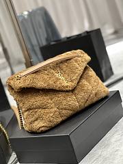 YSL | Loulou Puffer Small shearling Brown Bag - 577475 - 35×23×13.5cm - 3