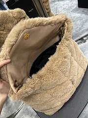 YSL | Loulou Puffer Small shearling Light Brown Bag - 577475 - 35×23×13.5cm - 4