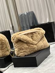 YSL | Loulou Puffer Small shearling Light Brown Bag - 577475 - 35×23×13.5cm - 5