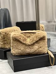 YSL | Loulou Puffer Small shearling Light Brown Bag - 577476 - 29×17×11cm - 1