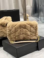 YSL | Loulou Puffer Small shearling Light Brown Bag - 577476 - 29×17×11cm - 2