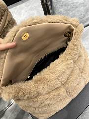 YSL | Loulou Puffer Small shearling Light Brown Bag - 577476 - 29×17×11cm - 5