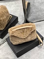 YSL | Loulou Puffer Small shearling Light Brown Bag - 577476 - 29×17×11cm - 6