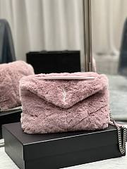 YSL | Loulou Puffer Small shearling Pink Bag - 577476 - 29×17×11cm - 1