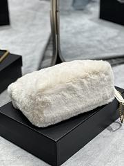 YSL | Loulou Puffer Small shearling White Bag - 577476 - 29×17×11cm - 4