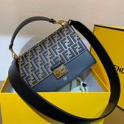 Fendi | KAN U Black leather bag - 8BT315 - 25x18x10.5cm - 4