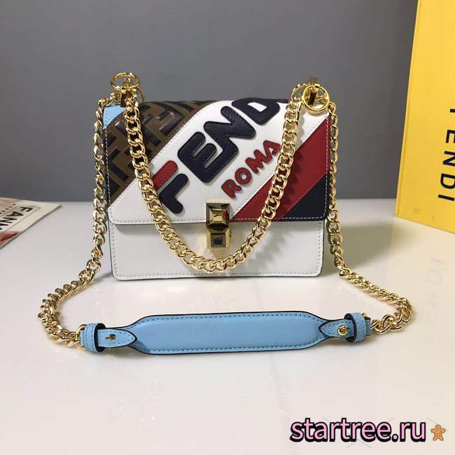 Fendi |  Kan I Mania White Bag - 19cm - 1