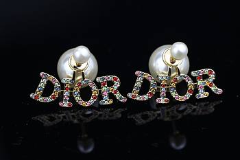DIOR | Earring logo in gold-finished metal