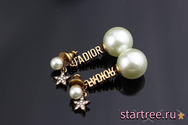 DIOR | letter star pearl stud earring 04 - 1