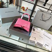 Balenciaga | Hourglass Small Bag In Pink Crocodile - 1