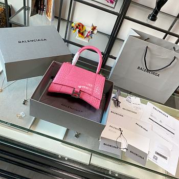 Balenciaga | Hourglass Small Bag In Pink Crocodile