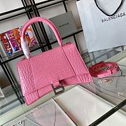 Balenciaga | Hourglass Small Bag In Pink Crocodile - 2