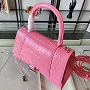 Balenciaga | Hourglass Small Bag In Pink Crocodile - 3