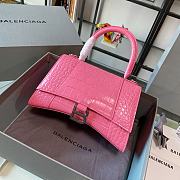 Balenciaga | Hourglass Small Bag In Pink Crocodile - 4