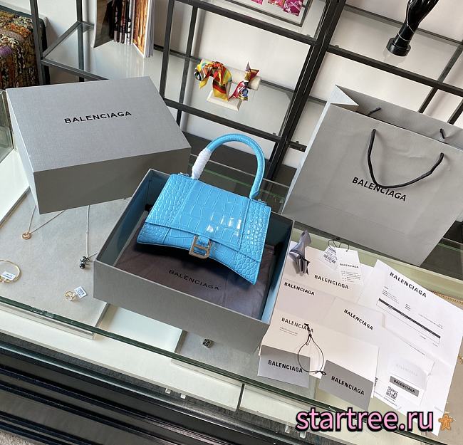 Balenciaga | Hourglass Small Bag In Sea Blue - 1