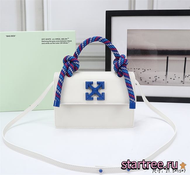 OFFWHITE | 1.4 Jitney Gummy White/Blue Bag - 22×16×7cm - 1