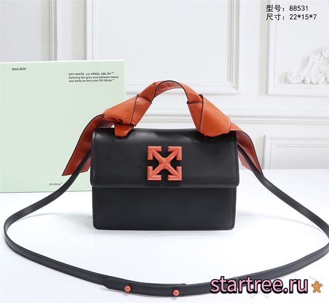 OFFWHITE | 1.4 Jitney Black/Orange Bag - 22×16×7cm - 1