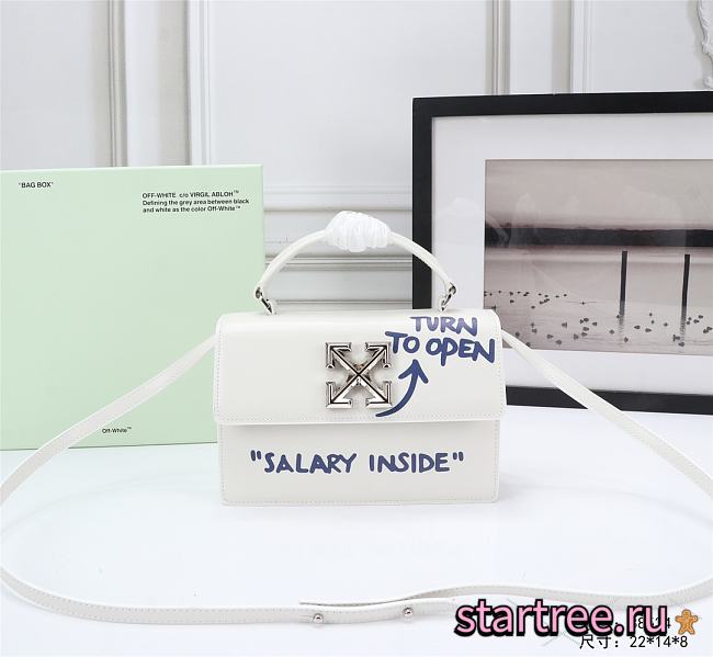 OFFWHITE | 1.4 Jitney Quote White/Blue Bag - 22×16×7cm - 1