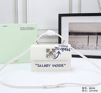 OFFWHITE | 1.4 Jitney Quote White/Blue Bag - 22×16×7cm
