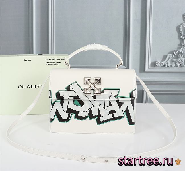 OFF-WHITE | Jitney 1.4 Graffiti White Bag - 22 x 14 x 7 cm - 1