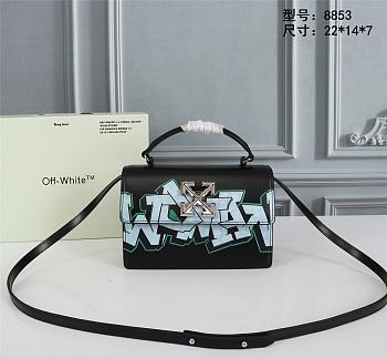 OFF-WHITE | Jitney 1.4 Graffiti Black Bag - 22 x 14 x 7 cm