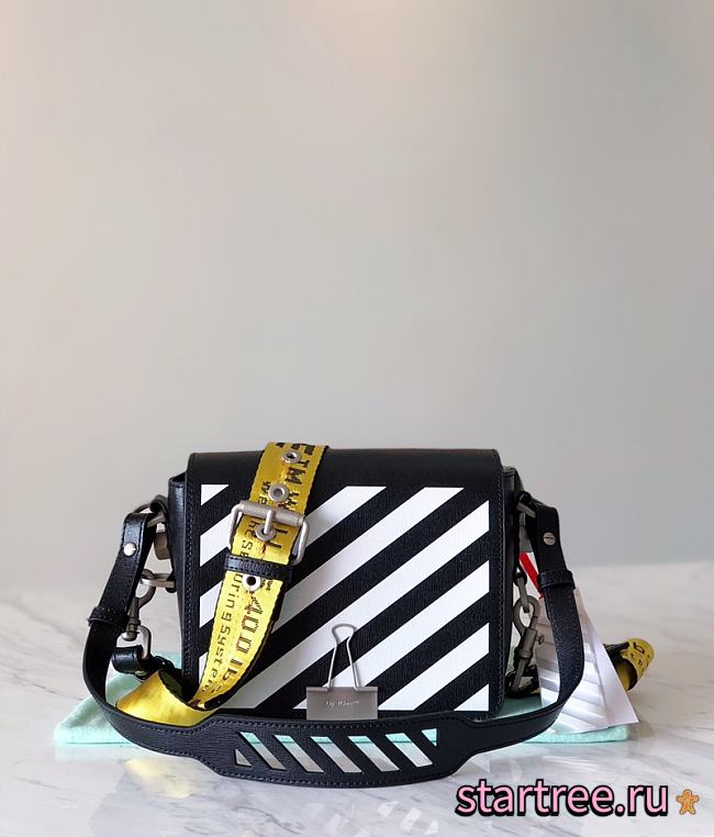 OFFWHITE | Diag Flap Black Bag - 21 x 15 x 9cm - 1