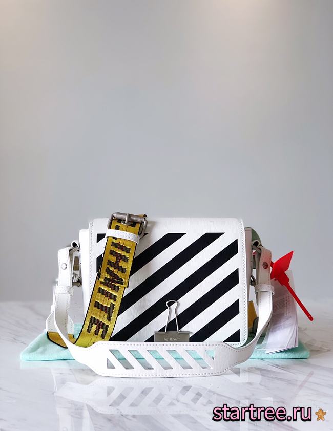 OFFWHITE | Diag Flap White Bag - 21 x 15 x 9cm - 1