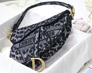 DIOR | Saddle Bag Gray Mizza Embroidery - M0446C - 25.5 x 20 x 6.5cm - 6