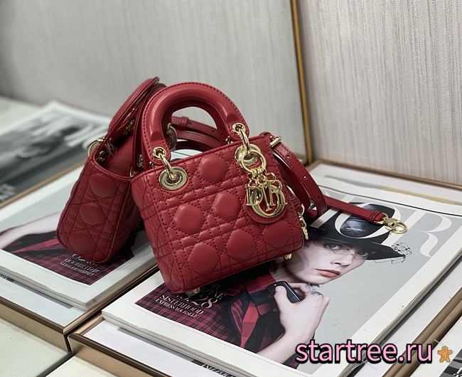 DIOR | Micro Lady Red Bag - S0856O - 12 x 10 x 5cm - 1