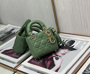 DIOR | Micro Lady Willow Green Bag - S0856O - 12 x 10 x 5cm