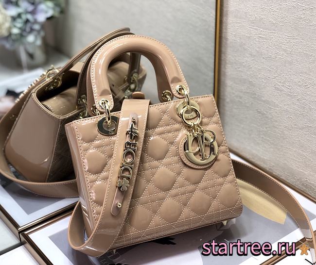 DIOR | Lady My ABCDior Beige patent bag - 20 x 16.5 x 8 cm - 1