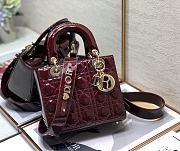 DIOR | Lady My ABCDior Red Wine patent bag - 20 x 16.5 x 8 cm - 1